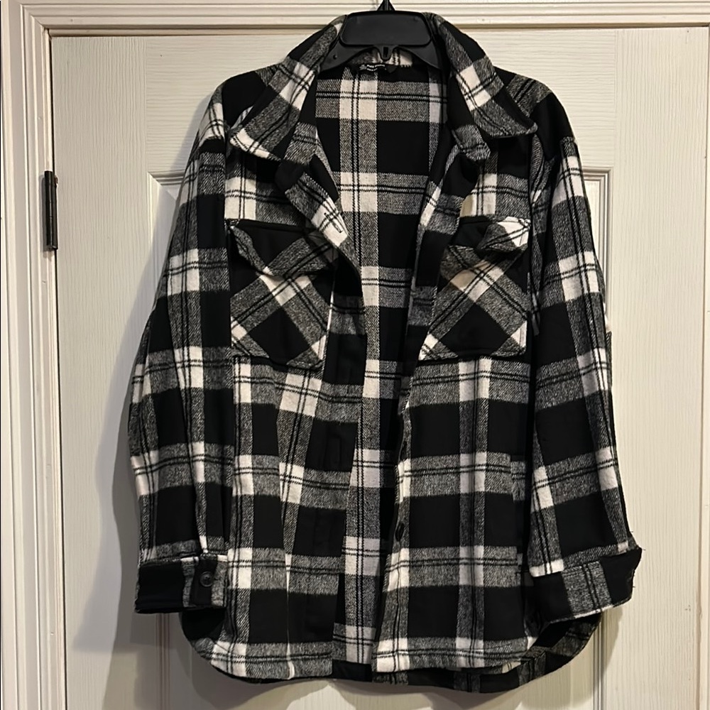 Plaid Black and White Women's Jacket